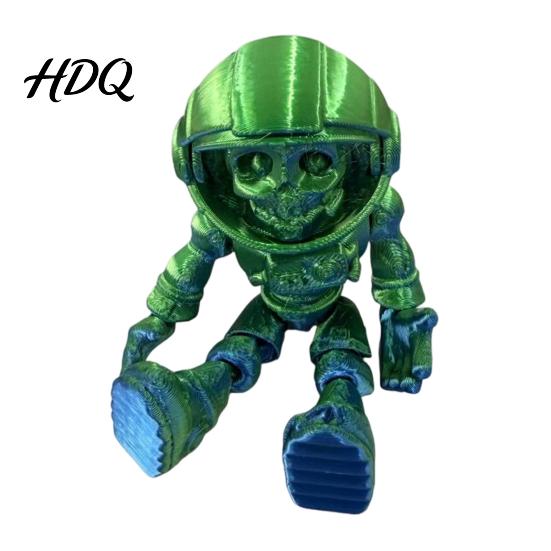 Градиентная Цветная Арт 3D Печатная Фигурка Череп Астронавт Скелет Астронавт Арт Объемный Шлем Статуя Хэллоуин Подвижные Суставы