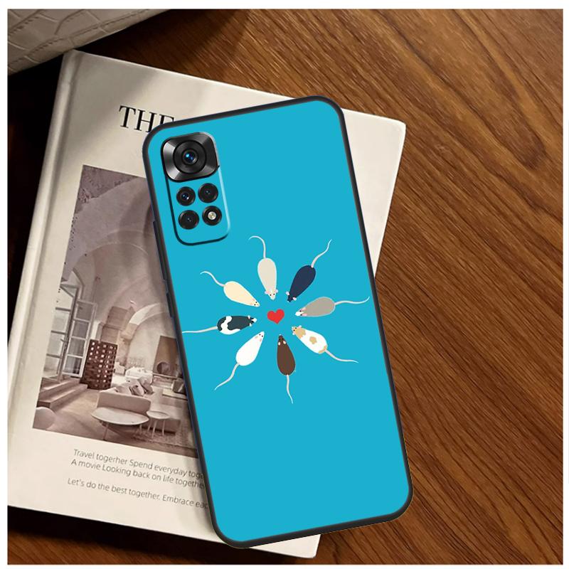 Mouse Rat Case For Xiaomi Redmi Note 13 11 10 9 8 12 Pro Plus 12S 11S 10S 9S 10A 9C 10C 12C 13C Funda