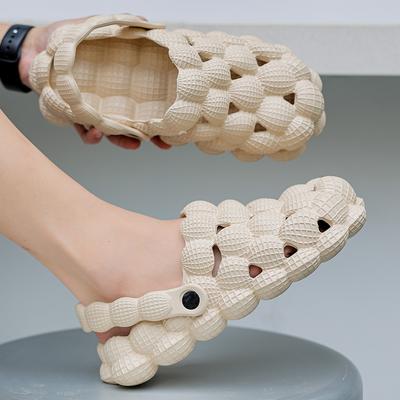 Модные женские и мужские шлепанцы из ЭВА, милые шлепанцы с шариками и пузырьками, летняя домашняя массажная уличная обувь с закрытым носком, противоскользящая