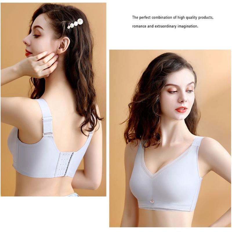 Sexy Large Size Adjustable Non-marking Underwear Female Thin Section of Large Breasts On The Support Anti-slip Polymerization To Collect Breasts Bra