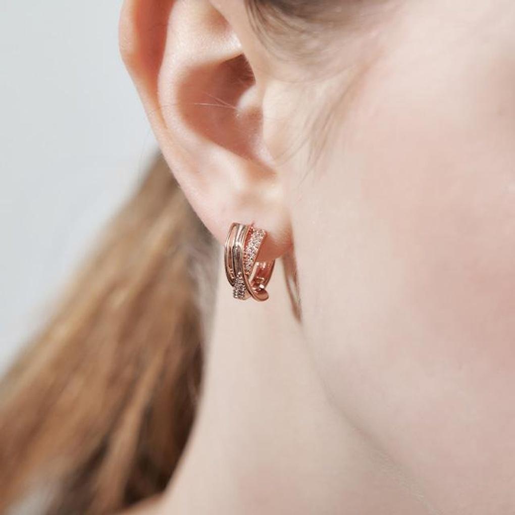 [Geiger Jewelry] 14K GF Cross Ring One-Touch Earrings GIGFEE005