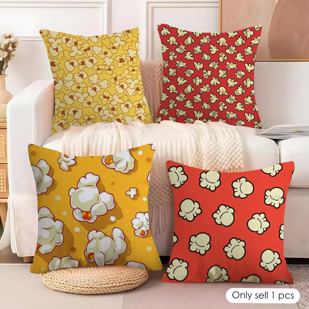 Classic Popcorn Cushion Cover Natural Linen Organic Fabric DoubleSided Printing Couch Pillow Covers Home Decor