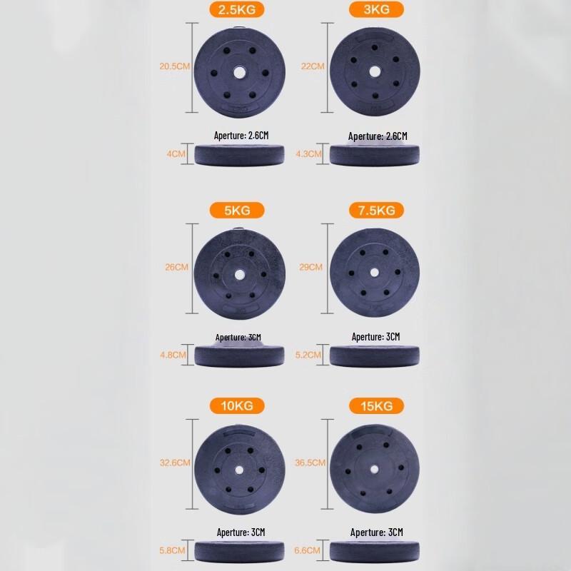 Jian Jun Shuo Rubber Coated 5kg Barbell Weight Plate Pair