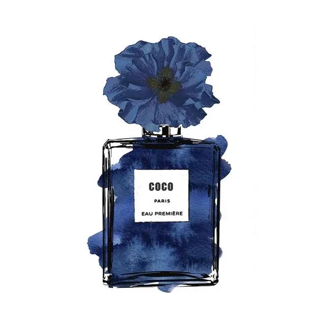 Современная модная эстетика Настенное искусство Париж Роскошный флакон духов HD Масло на холсте Постер Принт Украшение для дома Спальни Подарок