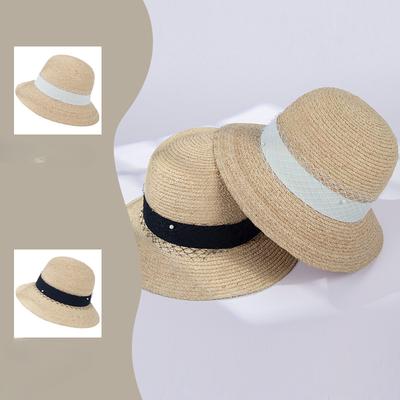 Новая летняя шляпа рыбака из рафии, жемчужная сетка, пляжная, для отпуска, защита от солнца, для солнечных ванн