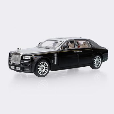 Литье под давлением 1:24 Модель автомобиля Rolls-Royce Phantom Alloy Pullback, 1 шт., цвет черный серебристый