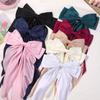 1Pcs 8inch Elegant Bow Ribbon Hair Clip Fashion Solid Bowknot Satin Hairpin Barrettes Girls Ponytail Clip Women Hair Accessories