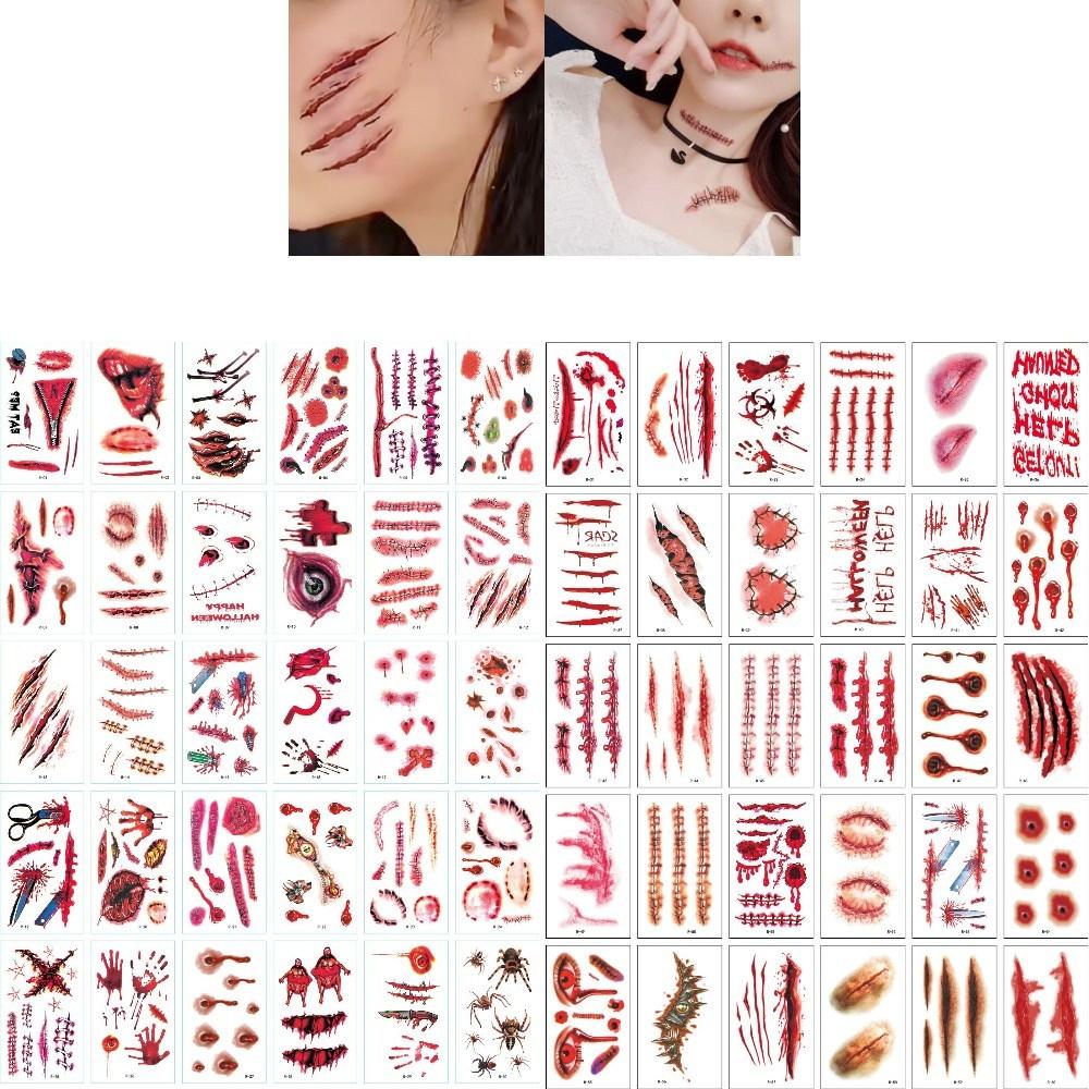 Наклейка для макияжа с татуировкой на рану Byeuse Halloween Day, A, 1 комплект
