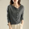 Autumn Winter Sweater Women Elegant Button Design with Slanted Placket Knitted Cardigans for Women Casual Sweaters