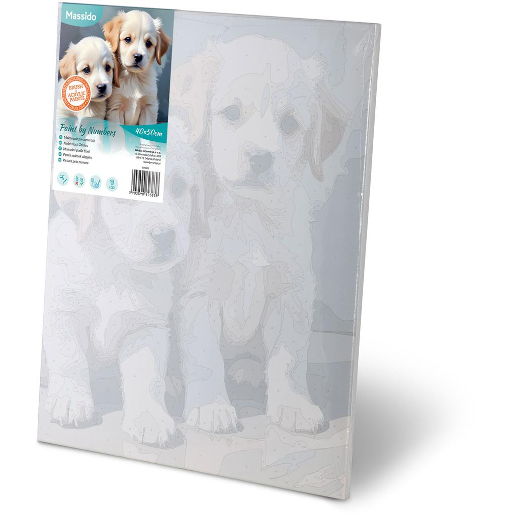 Paint By Number Picture 40X50 Cm Massido Puppies