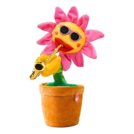 Электрическая танцующая игрушка Подсолнух повторяет то, что вы говорите, запись, поющая плюшевая игрушка в горшке, развивающая интерактивная плюшевая музыкальная игрушка для малышей