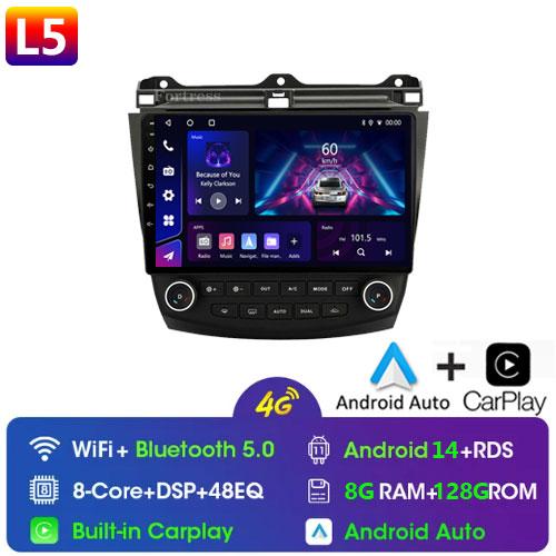 Android 14 Автомобильное радио для Honda Accord 7 2003-2008 GPS-навигация Мультимедиа Видеоплеер Carplay Android Auto Car Stereo 2 Din