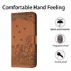 For iPhone 17 Pro Case with Wrist Strap Leather Phone Cover Wall Cats Pattern