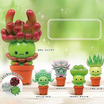 Капсульные игрушки Гашапон Суккуленты Кукла Злого Духа Зеленое Горшечное Растение Фигурки Действия Модель Игрушка Украшения