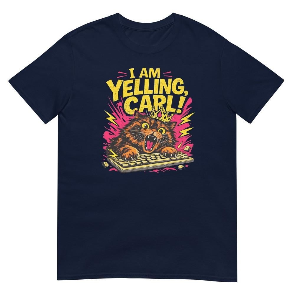 Funny I Am Yelling Carl Donut Cat Meme Graphic Tshirt