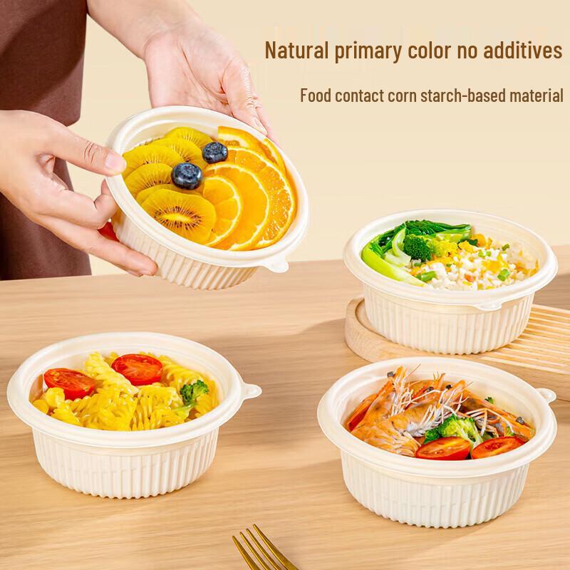 temeiju Экологичные одноразовые контейнеры для приготовления еды из кукурузного крахмала с крышками