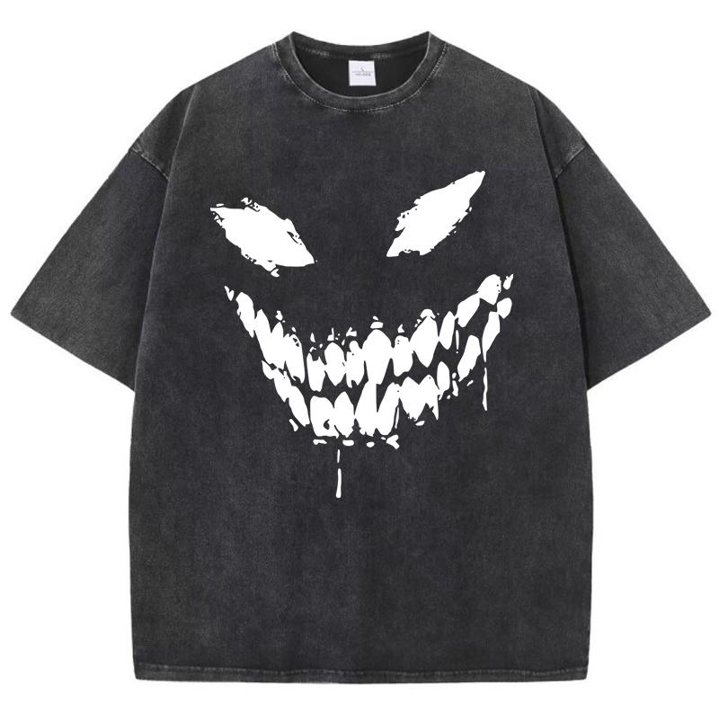 Принт с узором лица Венома Футболка с принтом Мужская модная футболка с узором Дизайн Футболка Харадзюку Хлопок премиум-класса
