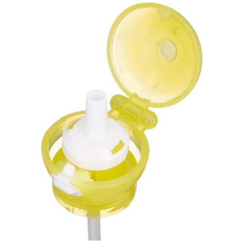 Skater Push Type Plastic Bottle Straw Cap 350ml 500ml Lemon Yellow PSHC3