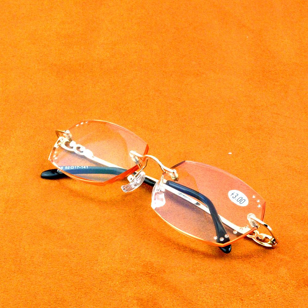 Модные женские роскошные очки для чтения с бриллиантами и режущими кромками, ультралегкие очки для чтения без оправы с футляром +1 +1,5 +2 +2,5 +3