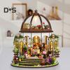1 Set DIY Mini Greenhouse Kit with LED Light Furniture Kids Adults Handmade Wooden Tiny Garden House Building Model Dollhouse Decoration