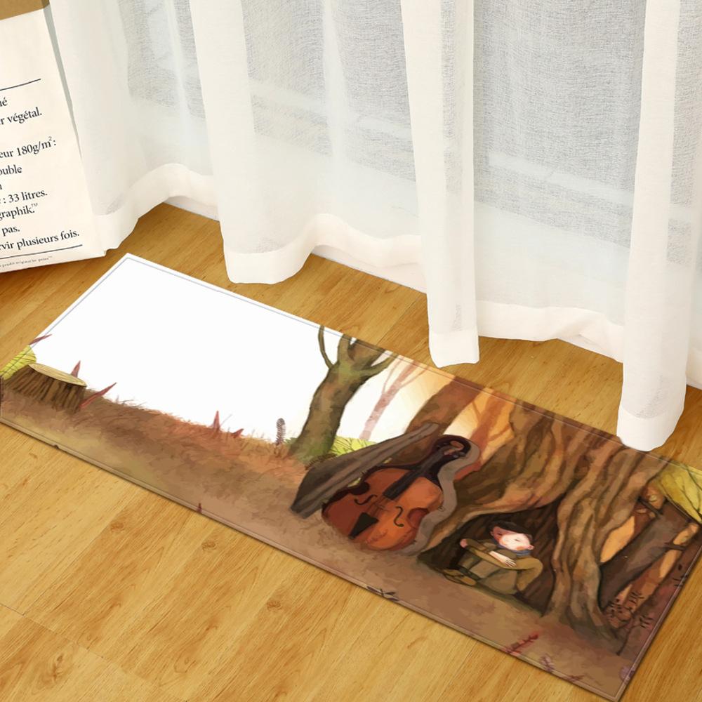 3D Цифровая Печать Коврик для Входной Двери с Рисунком Дерева, Длинный Кухонный Коврик, Впитывающий Нескользящий Коврик для Ванной Комнаты, Ковер для Гостиной