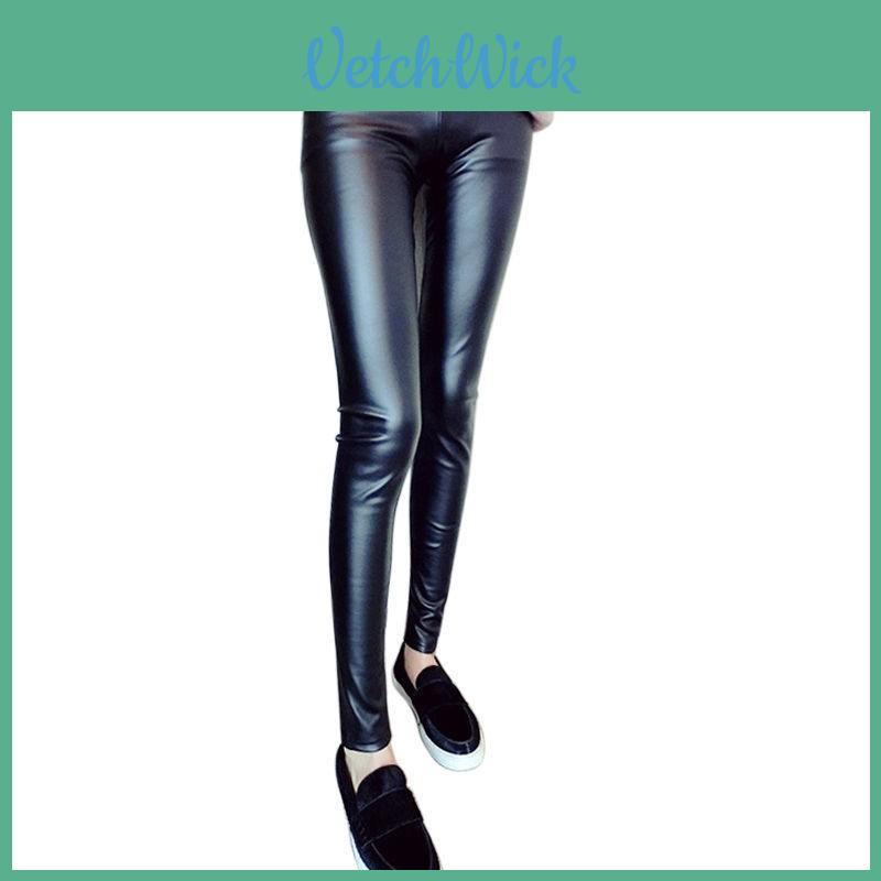 Elegant New For Women Girl Lady Faux Leather Pencil Pants Black Slim Trousers Legging For Chic Outfits