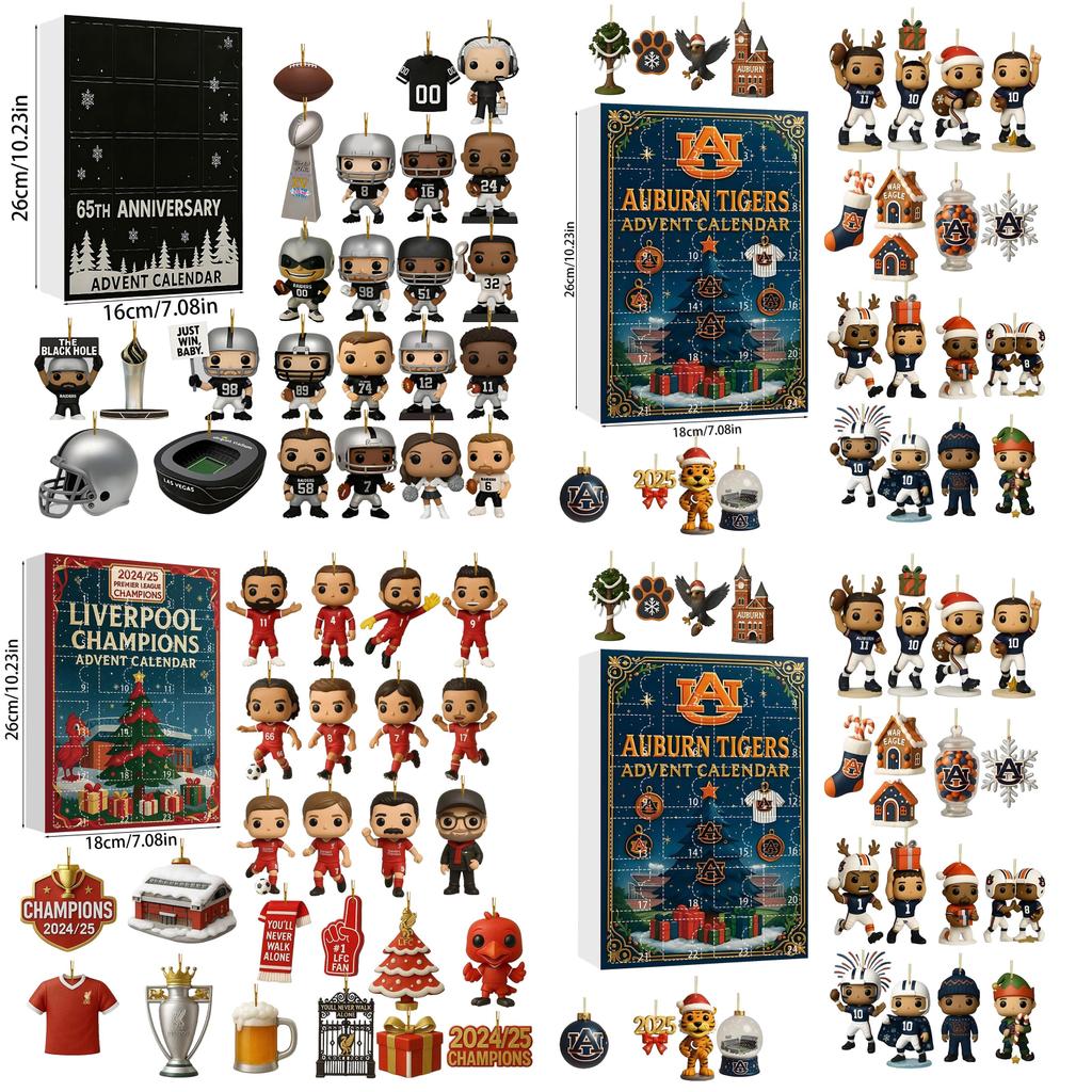 Арсенал Ливерпуль Футбол Акриловый Рождественский Блайнд Бокс Украшение на Елку с Мультяшными Персонажами для Праздничного Декора