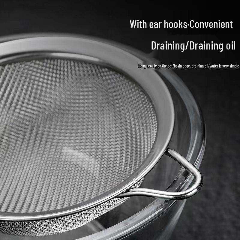 Stainless Steel Ladle with Mesh Sieve for Flour, Medicine, Juice, Baby Food, Sesame, Egg Wash, and Baking
