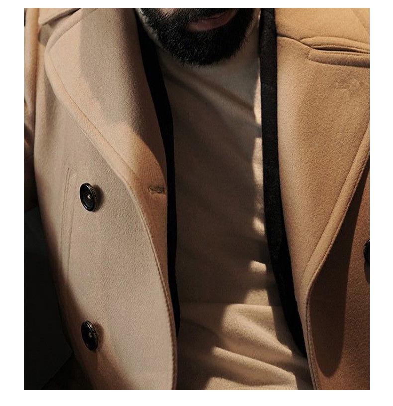 Шерстяное пальто в стиле Королевского флота Великобритании - Осенне-зимнее, средней длины, с длинным рукавом, мужское, высококачественная версия