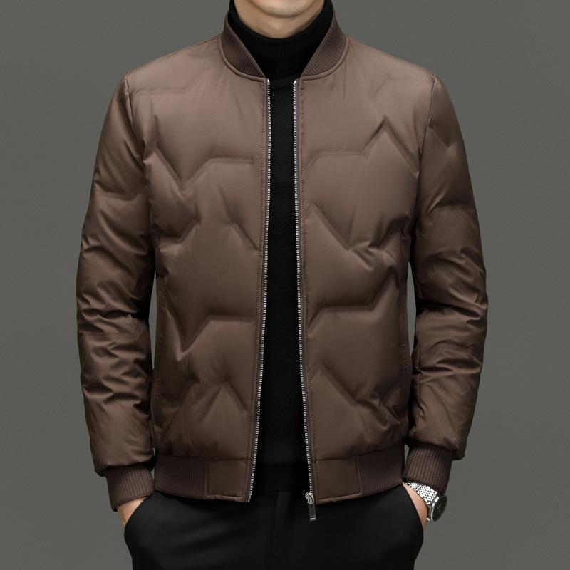 Куртка-пуховик с бейсбольным воротником, мужская зимняя куртка, повседневная, легкая, для пап среднего возраста, хлопковая одежда, утолщенная, деловая мужская одежда