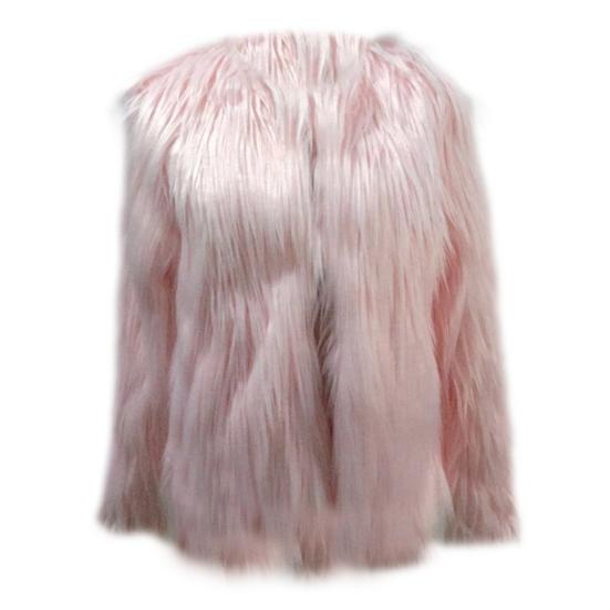 Женская куртка из искусственного меха, теплое плюшевое пальто с круглым вырезом, осень-зима, с длинным рукавом