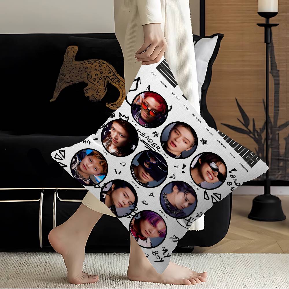 Pop Music Groups NNCT  Cushion Cover Pillowcase Upholstery Sofa Throw Pillow Home Decor Pillowcas