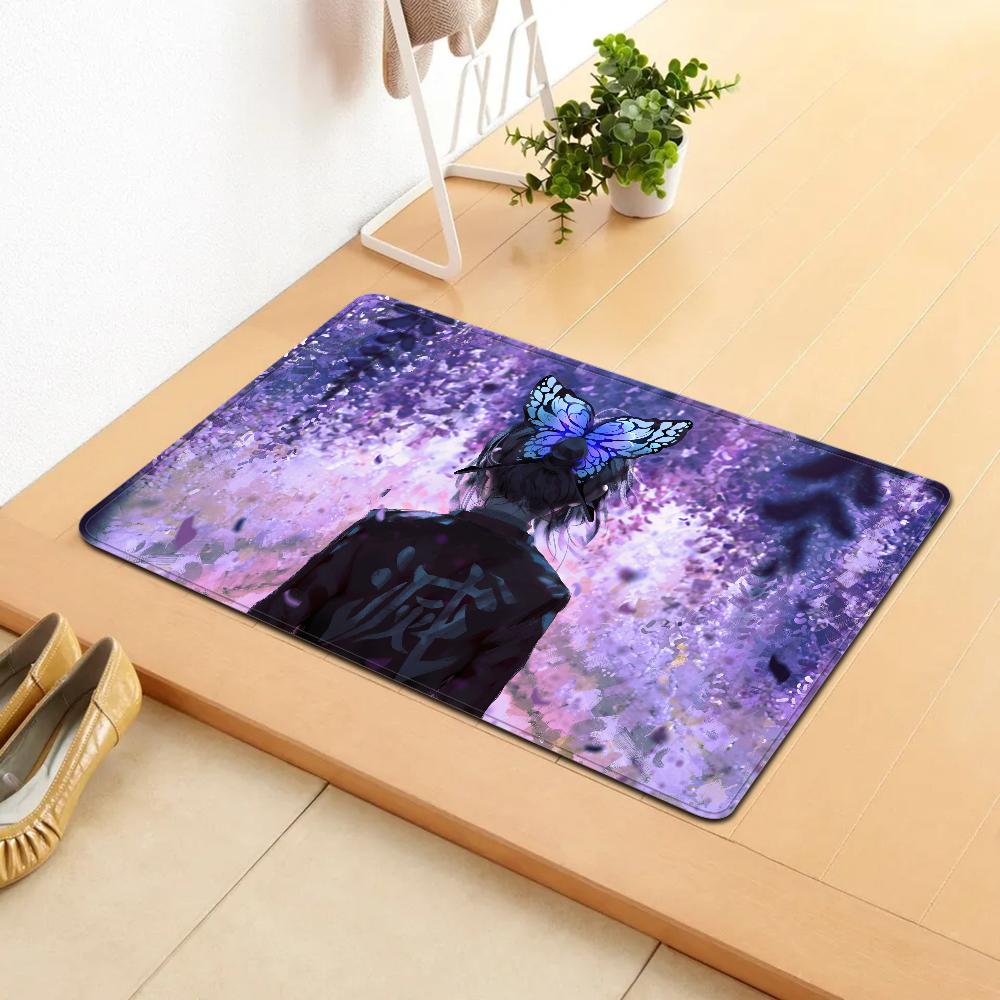Kochou Shinobu Demon Slayer Room Mats Retro Multiple Choice Living Room Kitchen Rug Non-Slip Welcome Rug