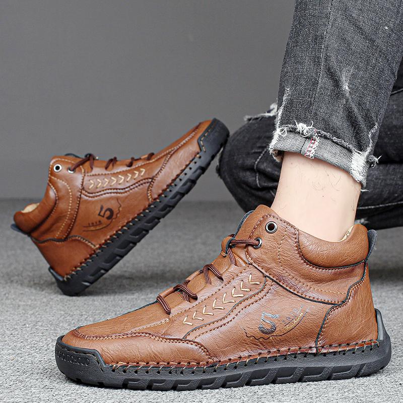Новые мужские ботинки из натуральной кожи ручной работы, кроссовки уличного дизайна, мужская дышащая повседневная кожаная обувь, мужские ботильоны, большой размер 48