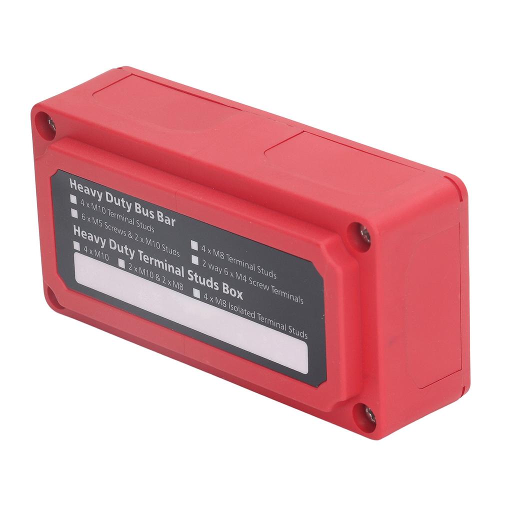 Power Distribution Block M8 Screw Terminal Bus Bar DC 48V 300A for Automobile Boat Red