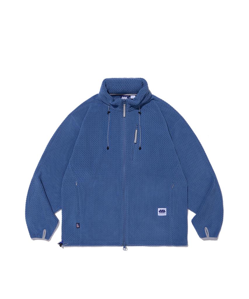 MADDEN Funny Zigzag Hidden Hooded Jacket Blue