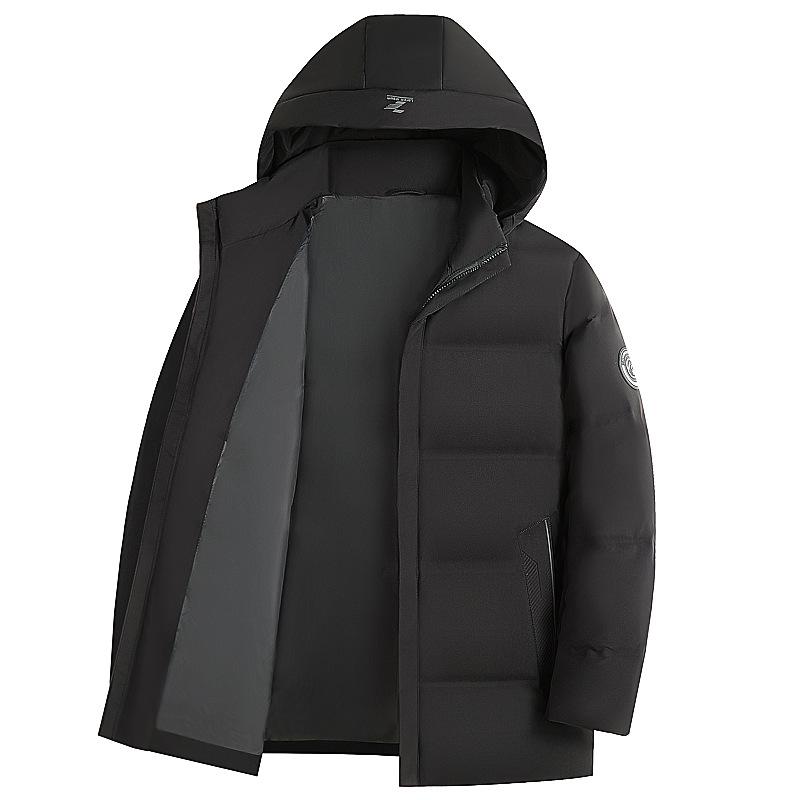 Пуховик мужской с капюшоном от известного бренда - Зимнее теплое пальто для всех возрастов