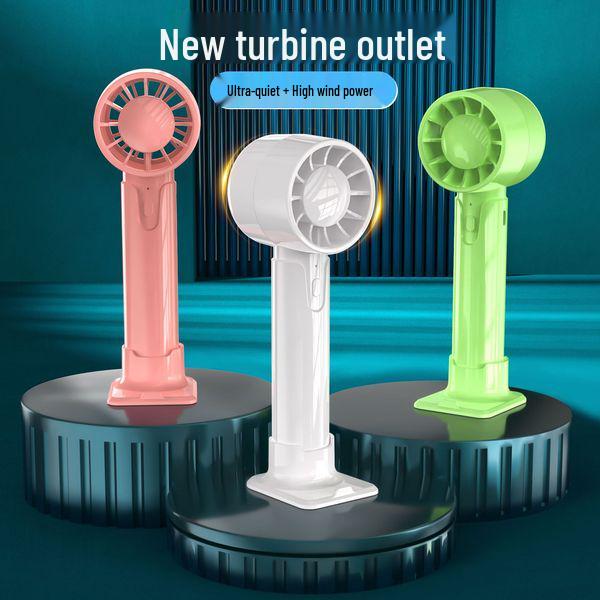 Мини-ручной складной вентилятор с 100 скоростями, функцией ледяного компресса, LED и возможностью ношения на шее