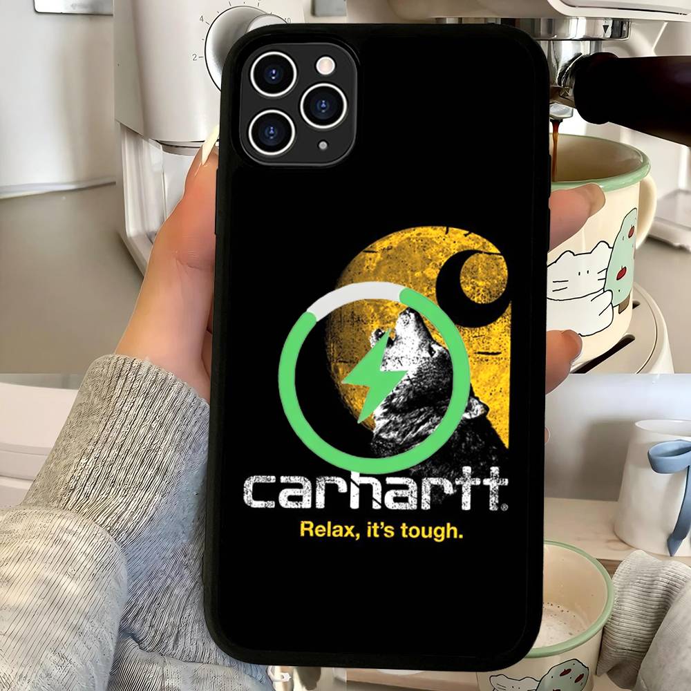 C-CarharttS Логотип Черный Для Магнитного Чехла Телефона Для IPhone 16 15 17 Pro Max 11 12 13 14 Plus Чехол