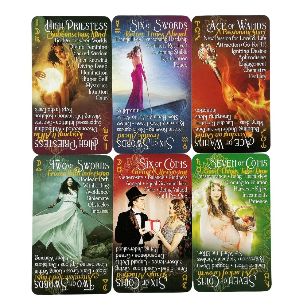 Новые карты Таро iN2I с ключевыми словами Оракул колода для начинающих Изучение колоды Таро со значением на картах