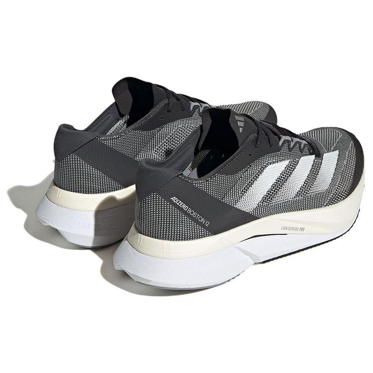 adidas Adizero Boston 12 Black White Мужские кроссовки Core-Black Cloud-White Carbon ID4234