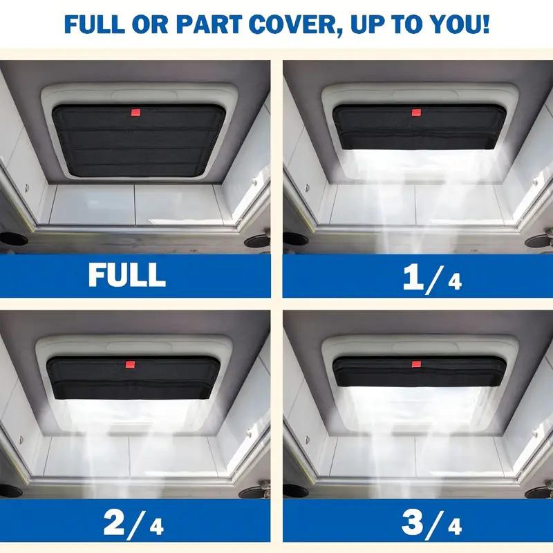 For RV Sunroof Sunshade Foldable RV Roof Cooling Pad Aluminum Film Reflective Sunshade Waterproof Dustproof Blackout Curtains