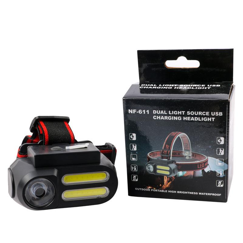USB зарядка COB фары XPE+2COB18650 головной фонарь светодиодный уличный кемпинг рыболовный фонарь