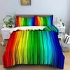 Top Abstract Geometric Duvet Cover Microfiber Queen Bedding Set Boys Kids Room Rainbow Plaid Print Quilt Cover With Pillowcase