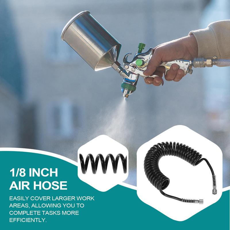 PU Spring Coil Spray Guns Air Hose With Standard 1/8 Air Hose Connections On Both Ends Air Tool Replacement Repair Fittings