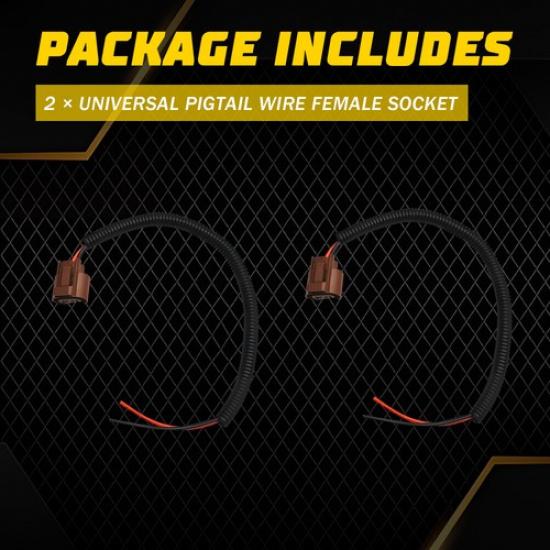 Female U 9006 HB4 Connector Headlight Low Beam Plug Socket Wire Harness Pigtail