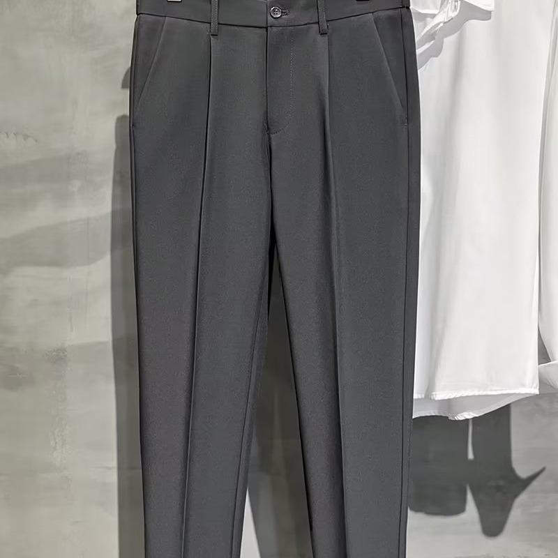 Черные мужские повседневные прямые брюки — модные, универсальные, свободного кроя для весны и осени 