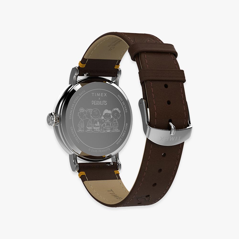[Timex] Peanuts Standard Snoopy Brown Leather Watch 40mm TW2W44300