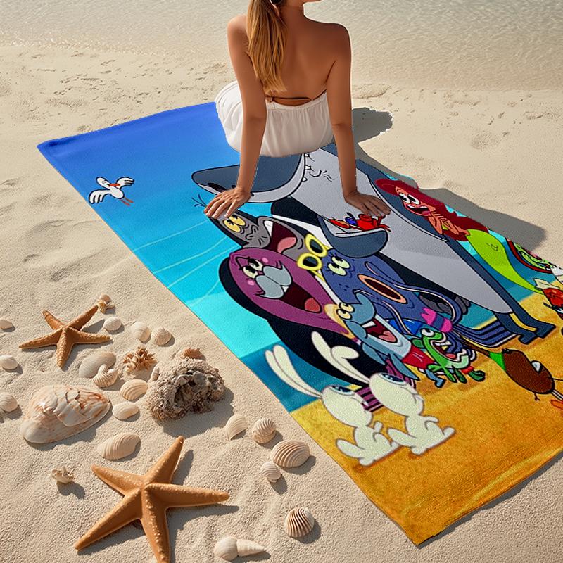 Ultra-Soft Beach Towel with Zig & sharko Theme,Ideal for Pool - Camping, Diving - Perfect Travel Essential, Vibrant Beach Towel.