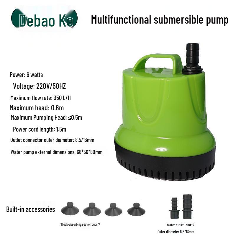 Low Suction Aquarium & Pond Water Pump for Fish Tank, Seafood Tank, and Garden Fountain